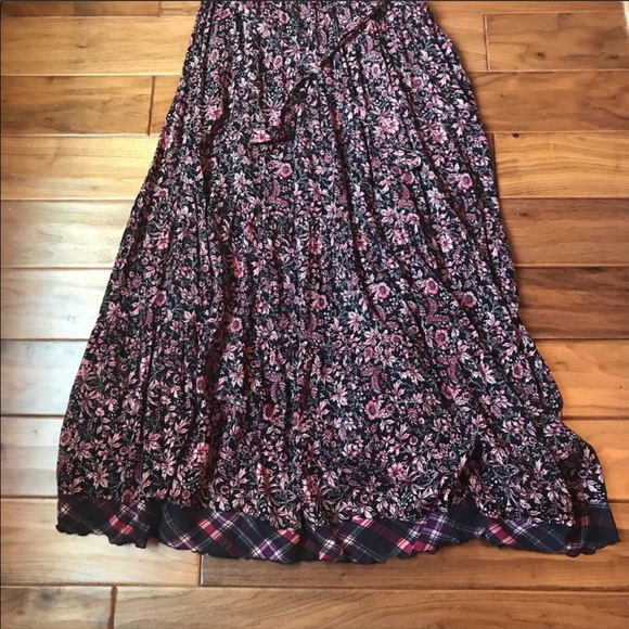Free People What About Love Floral Plaid Ruffle One Shoulder Maxi Dress - Picture 5 of 14